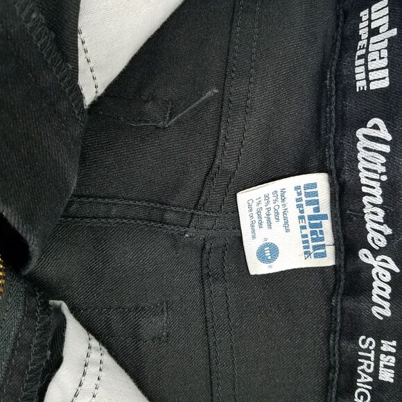 Urban Pipeline Boys Size 14 Slim Black Solid Straight Jeans - Picture 2 of 9